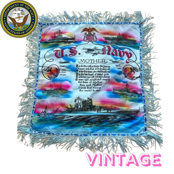 Vintage United States Navy Mother Pillow Case Sham - Picture 1 of 14